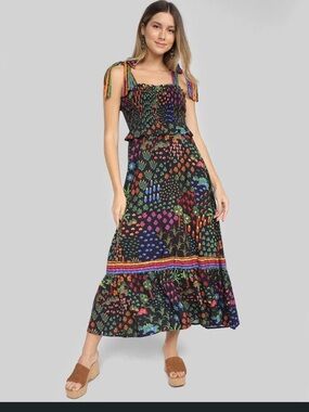 FARM Rio | Dresses | Nwot Farm Rio Green Jungle Panther Midi Dress S |  Poshmark
